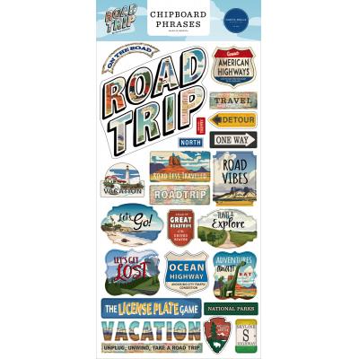 Carta Bella Road Trip Sticker - Chipboard Phrases